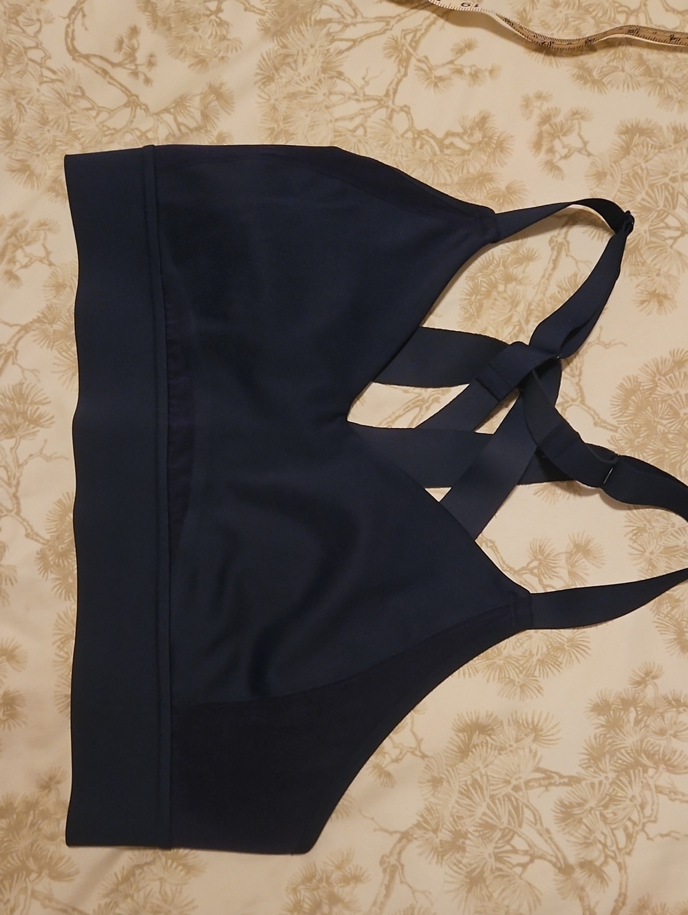 Brooks Drive Interlace Navy Strappy Crisscross Sports Bra 36 C/D